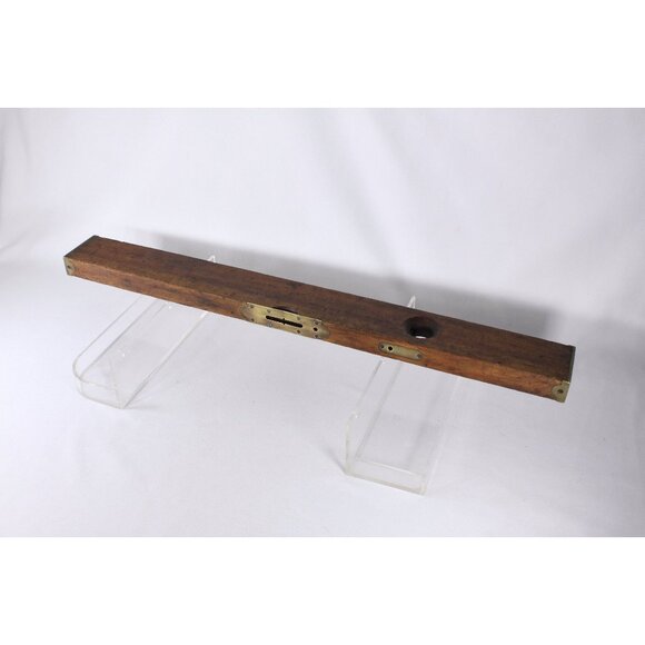Antique 30" 1890 Stanley Rule & Level Co Wood + brass spirit level no 3, vintage - Picture 1 of 8
